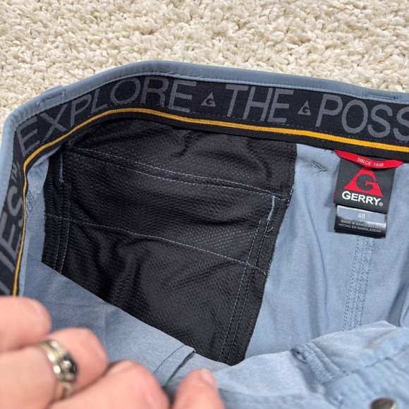 GERRY Men's Gray Outdoor Cargo Shorts Size 40 Built In Belt Quick Dry - Picture 5 of 11